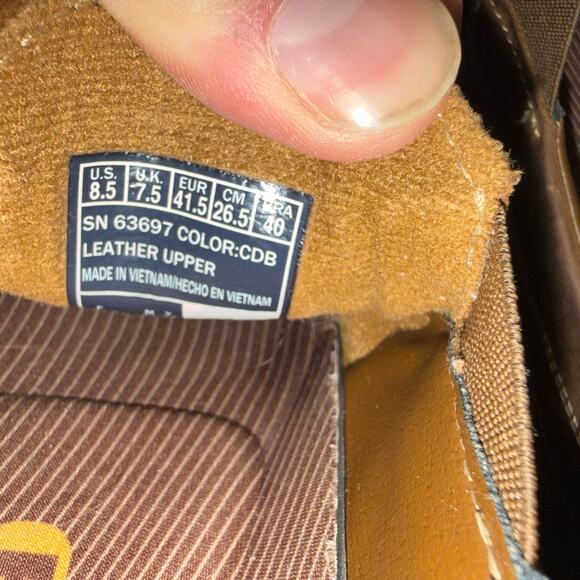 Skechers Shoes Mens Size 8.5 Superior Gains Brown Leather Relaxed Fit *GUC*